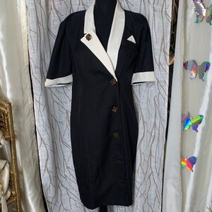 Vintage 1980S Black and White Women's Dress